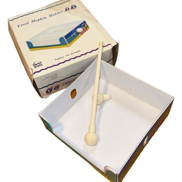 Vintage Vinyl Napkin Holder Beach Sailing Vacation Rare Bradlees - Picture 8 of 9